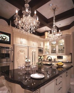 1 kitchen with chandeliers